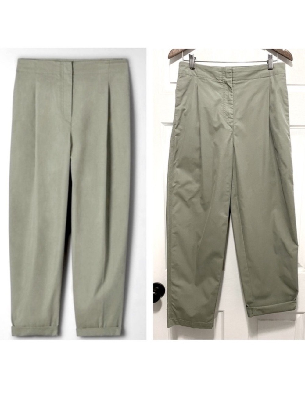 Aritzia WILFRED FREE Day Off Pants Sage Frost Green High Rise Pleated Size 6
